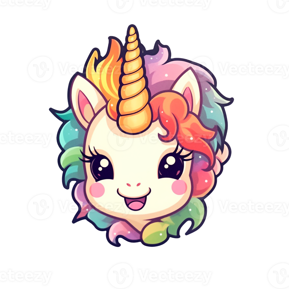 Cute unicorn horse pony isolated on transparent background, , digital illustration. png