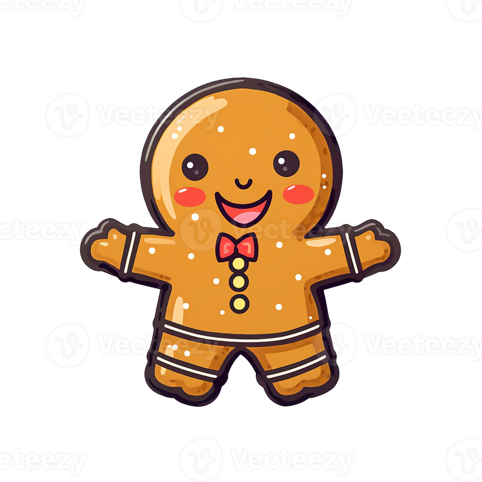 gingerbread isolated on transparent background, xmas, winter, , digital illustration. png