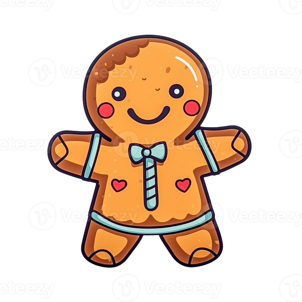 gingerbread isolated on transparent background, xmas, winter, , digital illustration. png