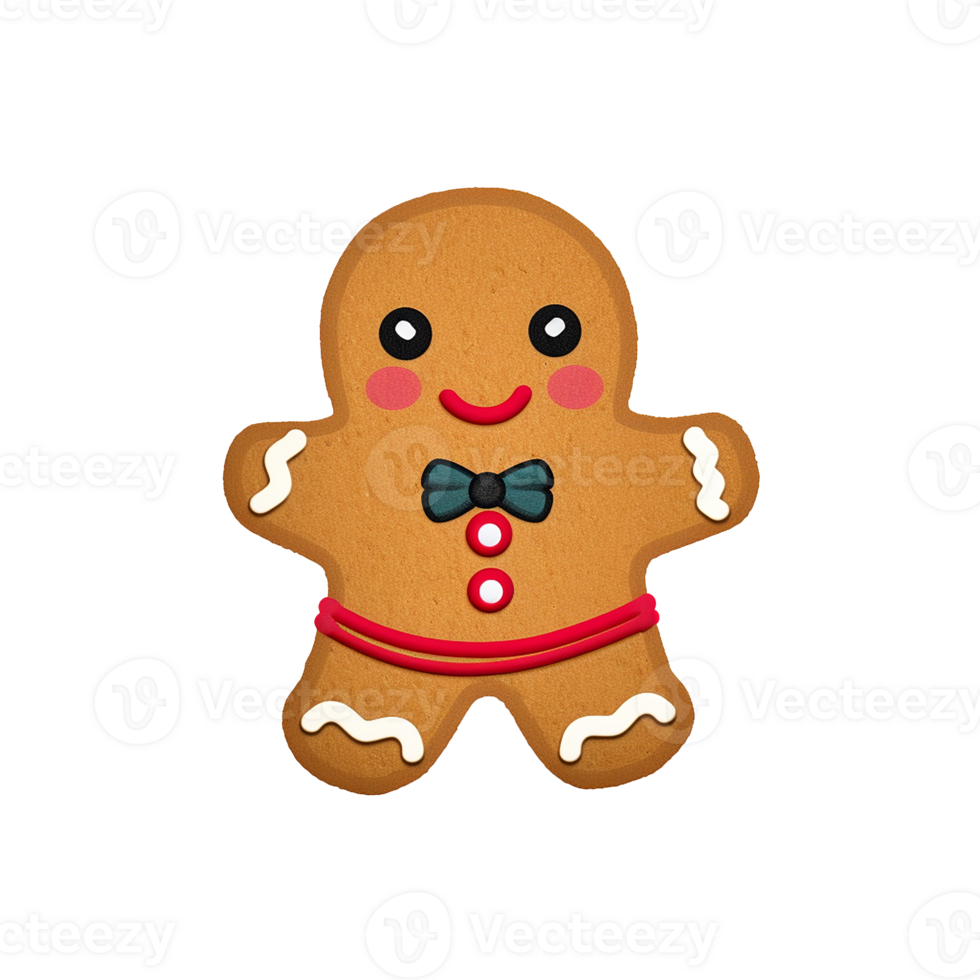 gingerbread isolated on transparent background, xmas, winter, , digital illustration. png