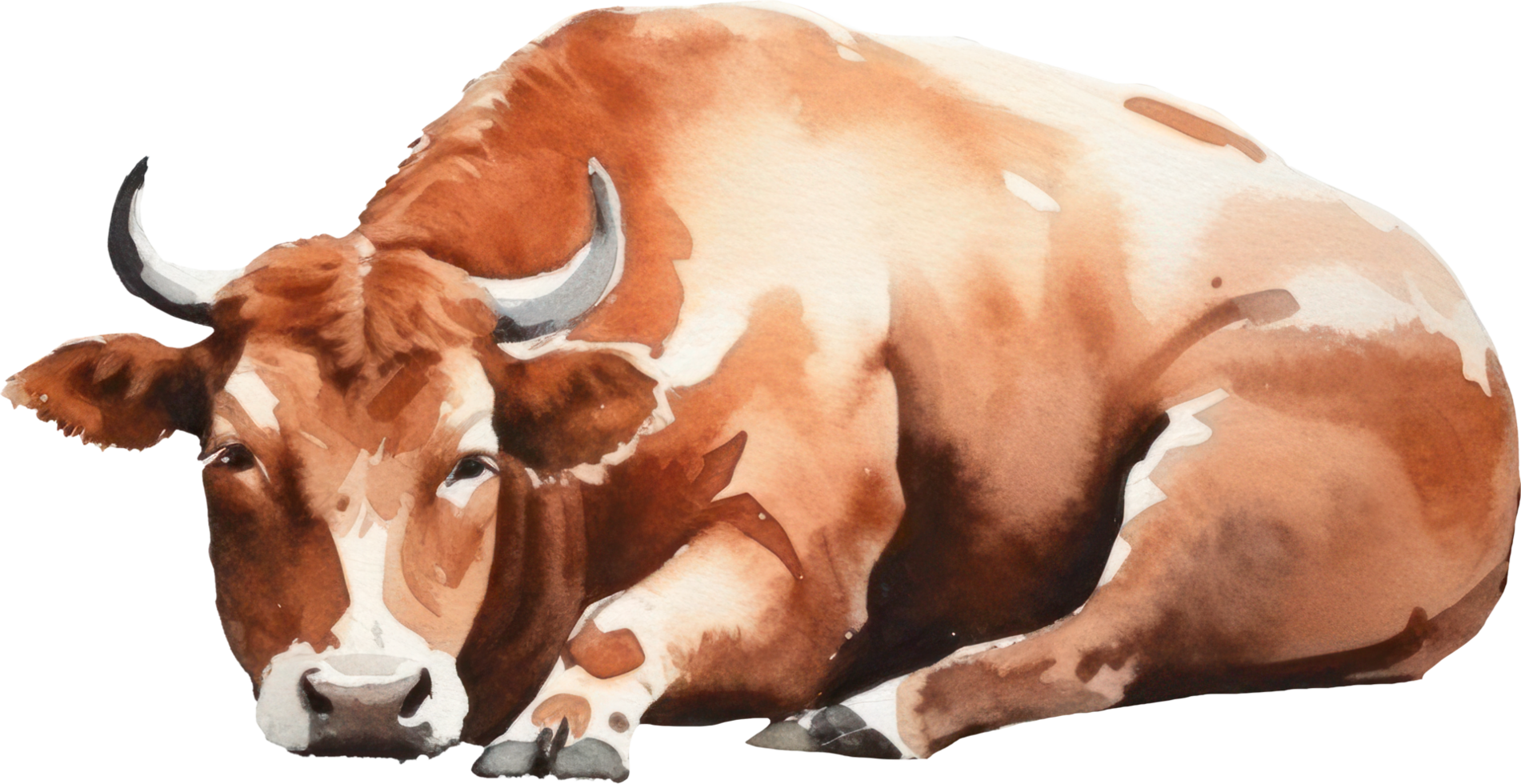 vache aquarelle illustration. ai généré png