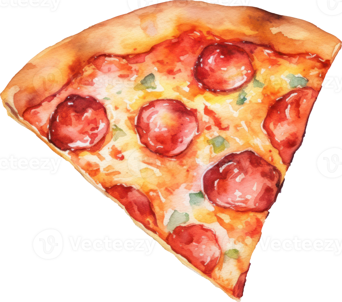 Pizza Watercolor Illustration. png