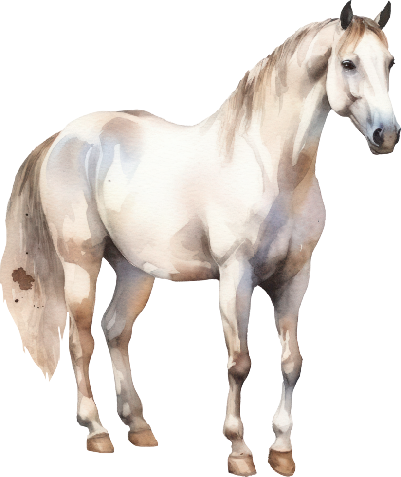 Horse Watercolor Illustration. AI Generated png