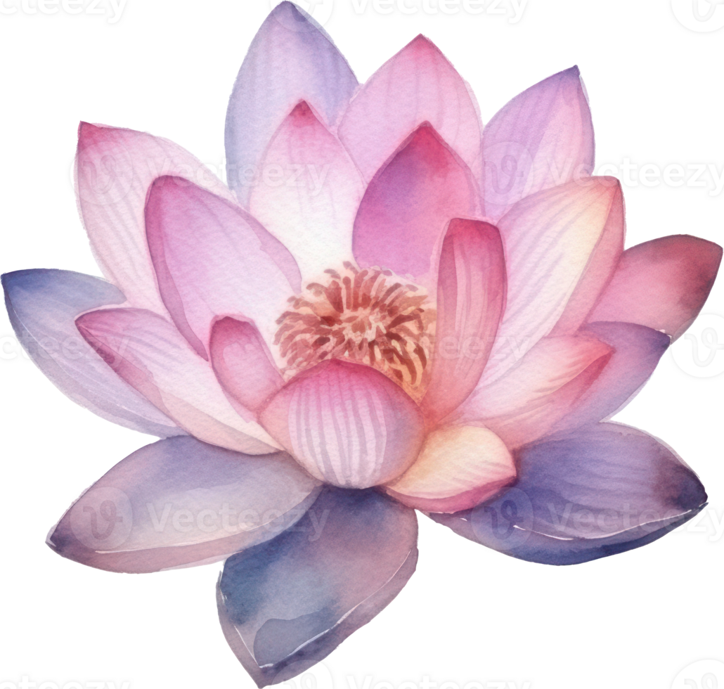 lotus fleur aquarelle illustration. ai généré png