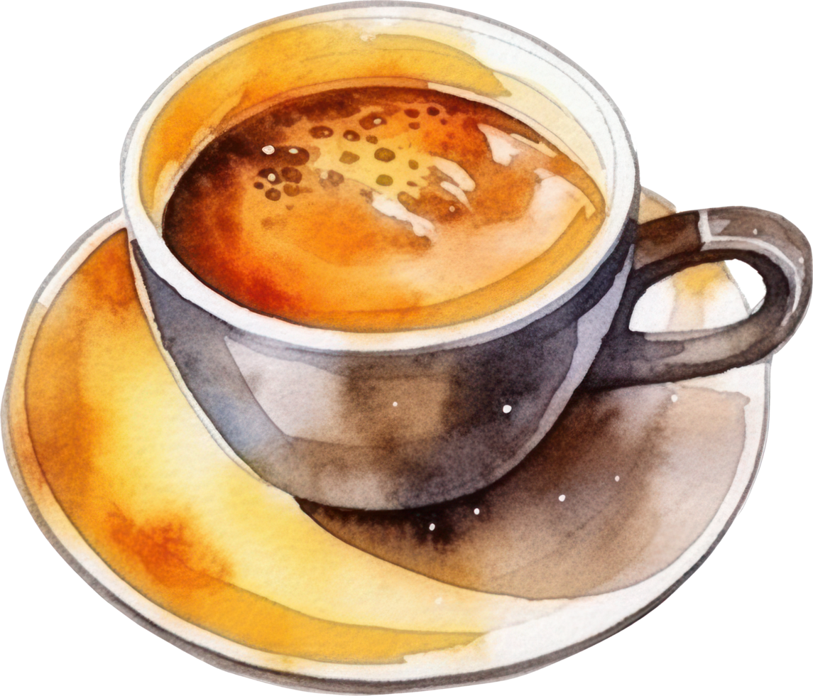 Tasse von Kaffee Aquarell Illustration. ai generiert png