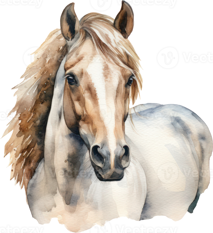 Horse Watercolor Illustration. AI Generated png