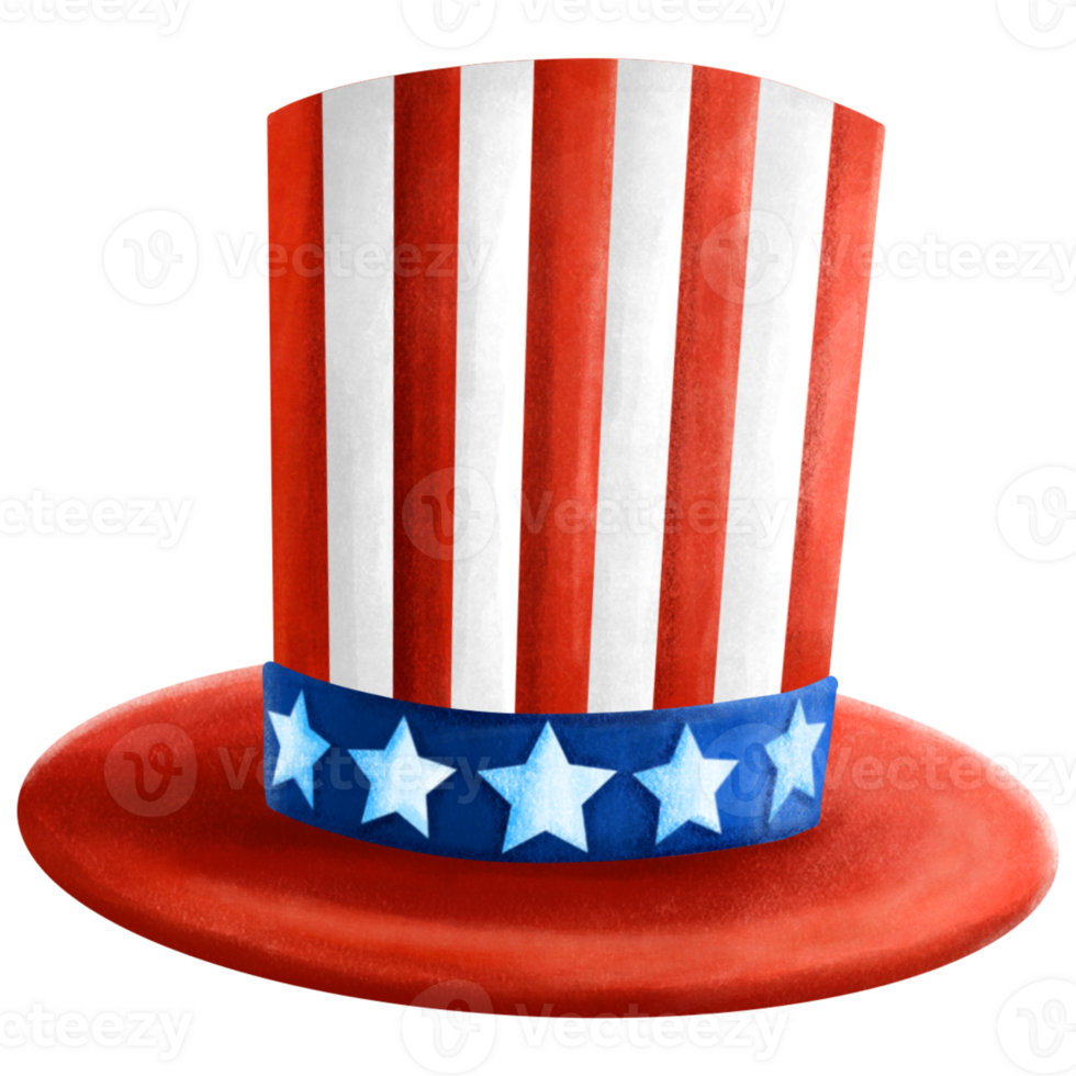 Uncle Sam USA Hat. Patriotic hat accessory png
