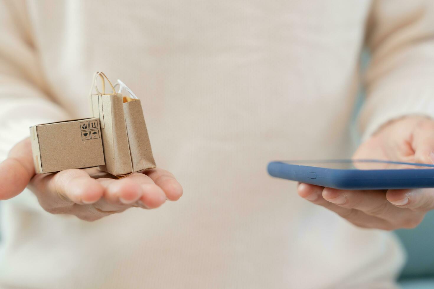 woman using smartphone for online shopping at home. Hand holding mobile phone with payment detail page display and credit card, stay home, technology, electronic commerce, internet, market place photo