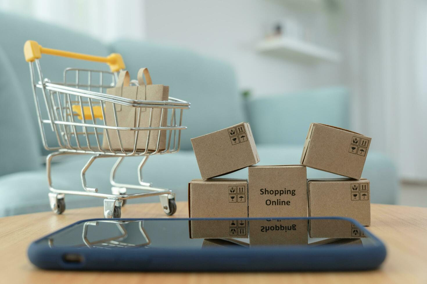 using smartphone for online shopping at home. stay home, technology, electronic commerce, internet, market place, final or summer or big sale, payment, discount for credit, photo