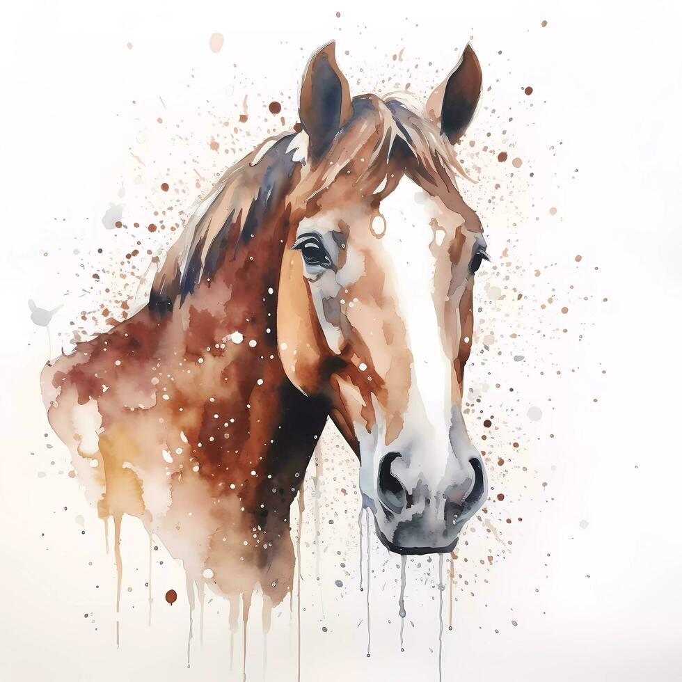 Abstract watercolour image of a horse photo