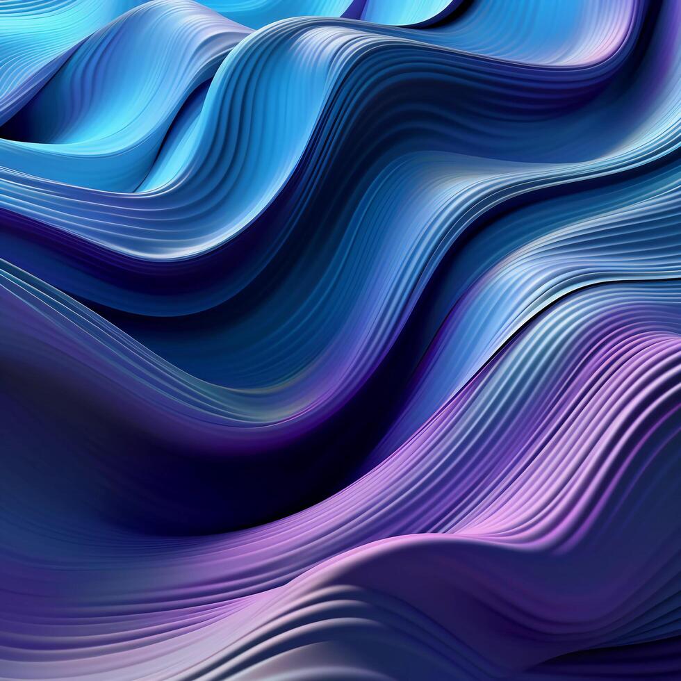 Abstract futuristic background with flowing waves in blue and purple photo