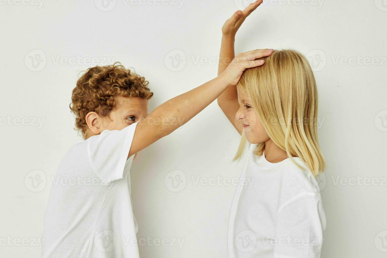 Cute stylish children Friendship posing together Lifestyle unaltered photo