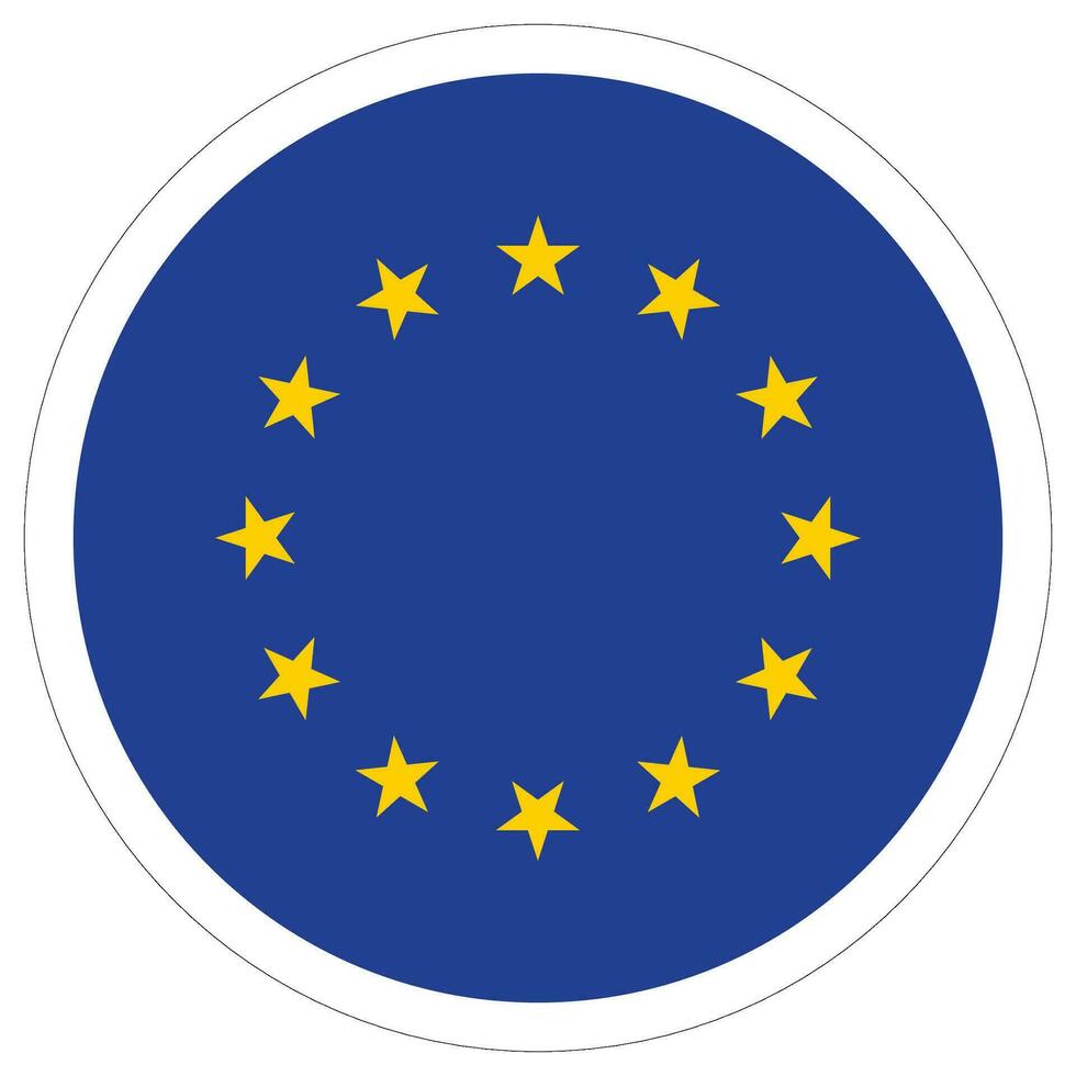 Flag of Europe circle shape. European Union. EU flag in round design shape vector