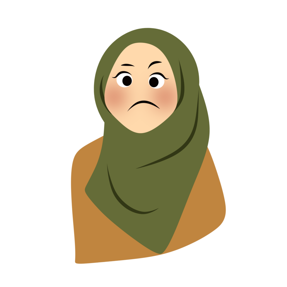 Muslim woman facial expression png