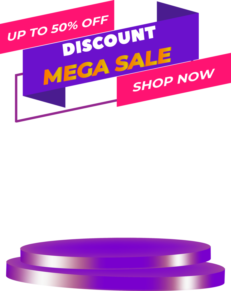 3d colorful purple product display podium png