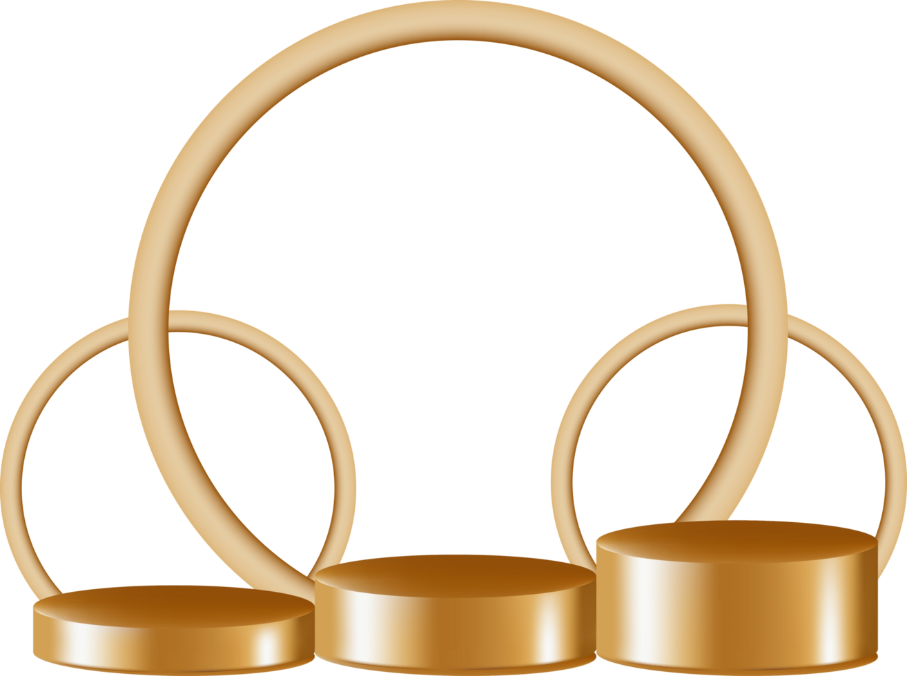 3d gold realistic podium display png