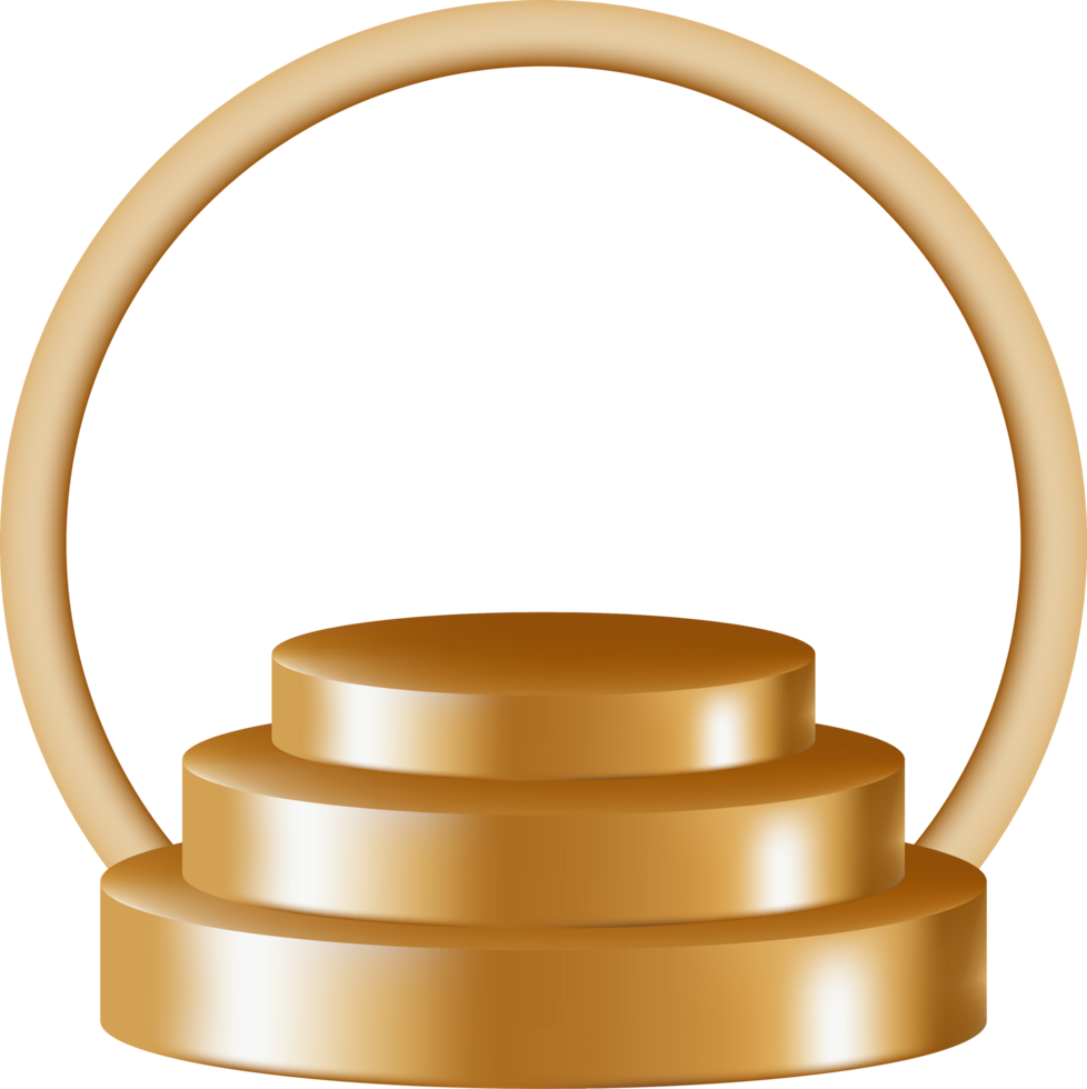 realistic golden 3d podium background png