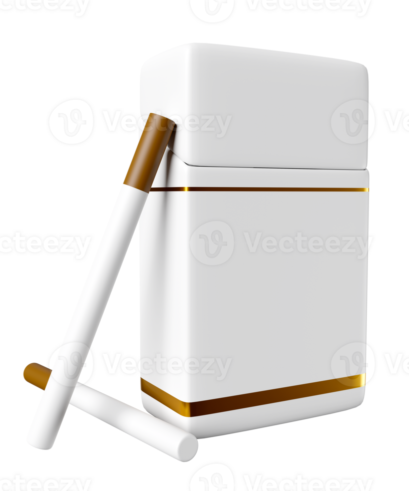 3d close cigarette pack isolated. 3d render illustration png