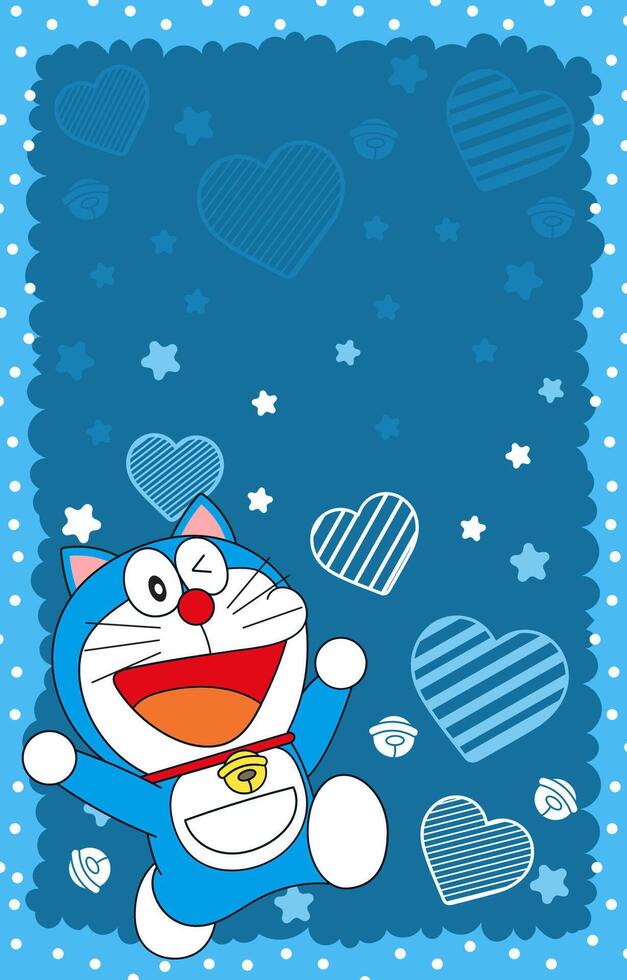 Robot Cat Character With Frame and Heart Background vector