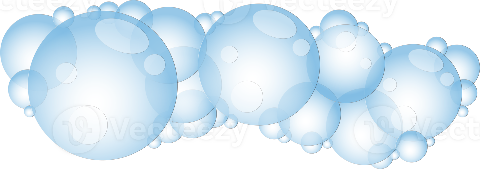 Cartoon soap foam with bubbles. Light blue suds of bath, shampoo, shaving, mousse. png