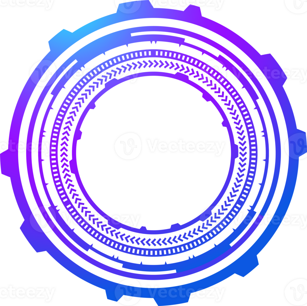 hud futuriste élément. abstrait optique néon but. cercle géométrique forme pour virtuel interface et Jeux. caméra viseur pour tireur d'élite arme png