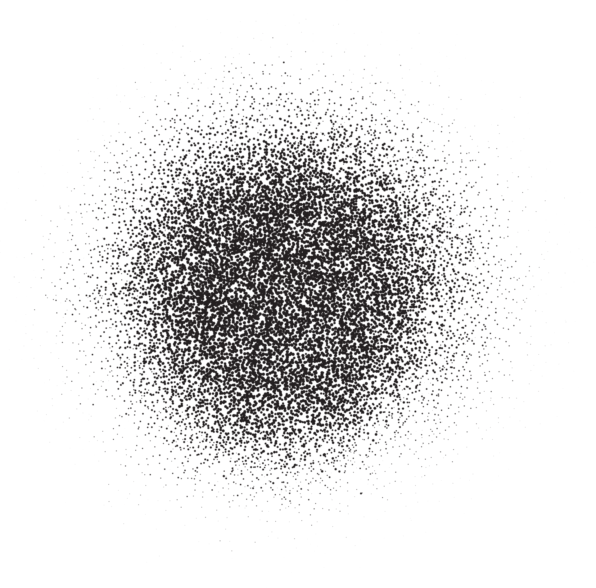 Spray paint circle stain with noise texture effect. Grainy dotted black