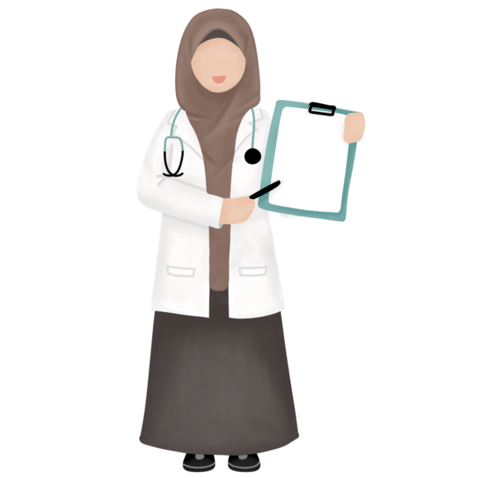 muslimah médico en pie png