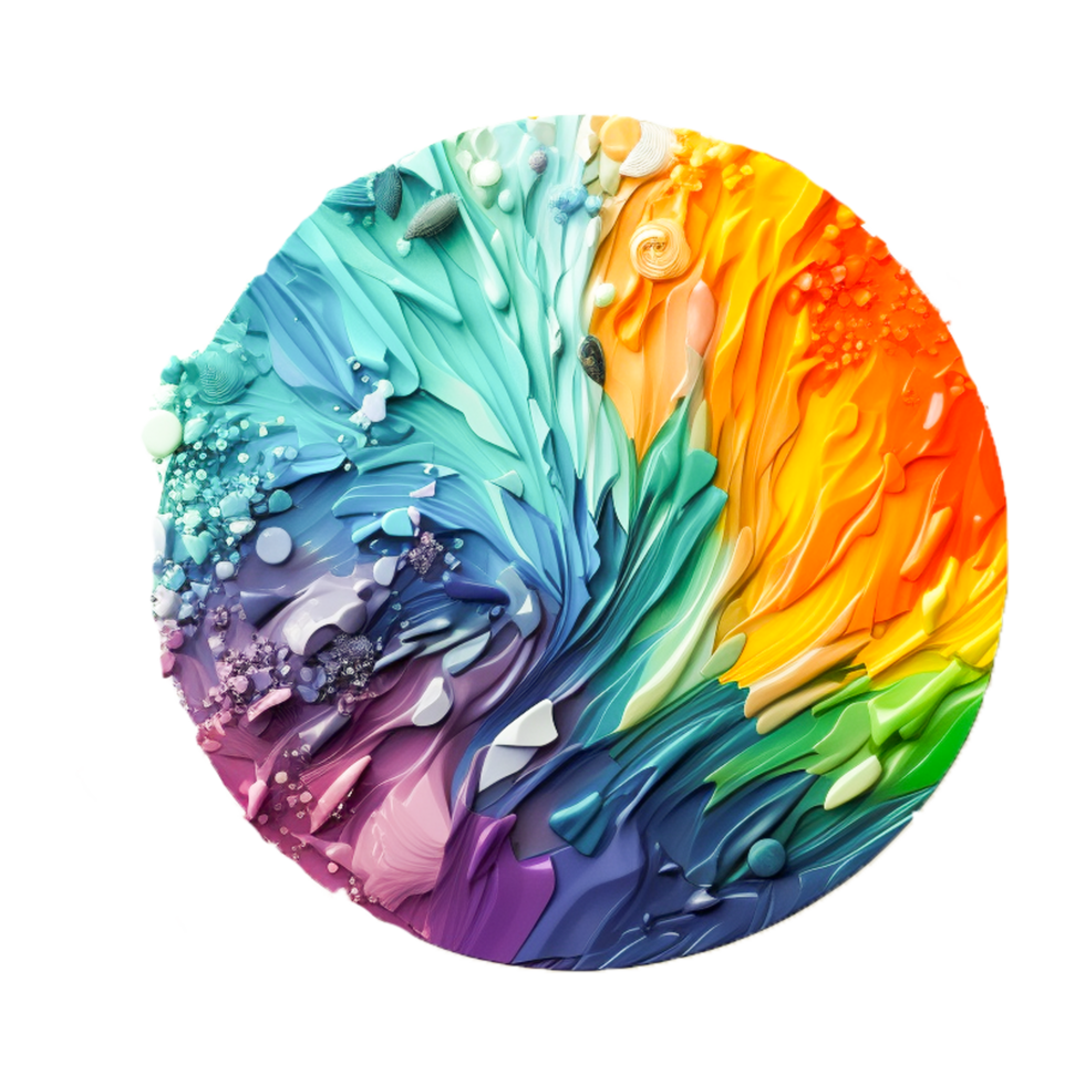 Abstract Contrast Color Art Spinning Ball png