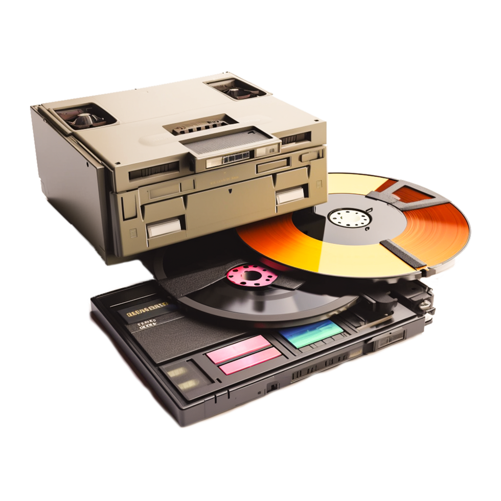 Vintage CD Player Composition Generative Ai png