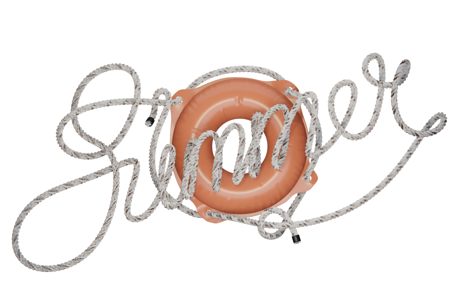 summer typography with 3d rope design png