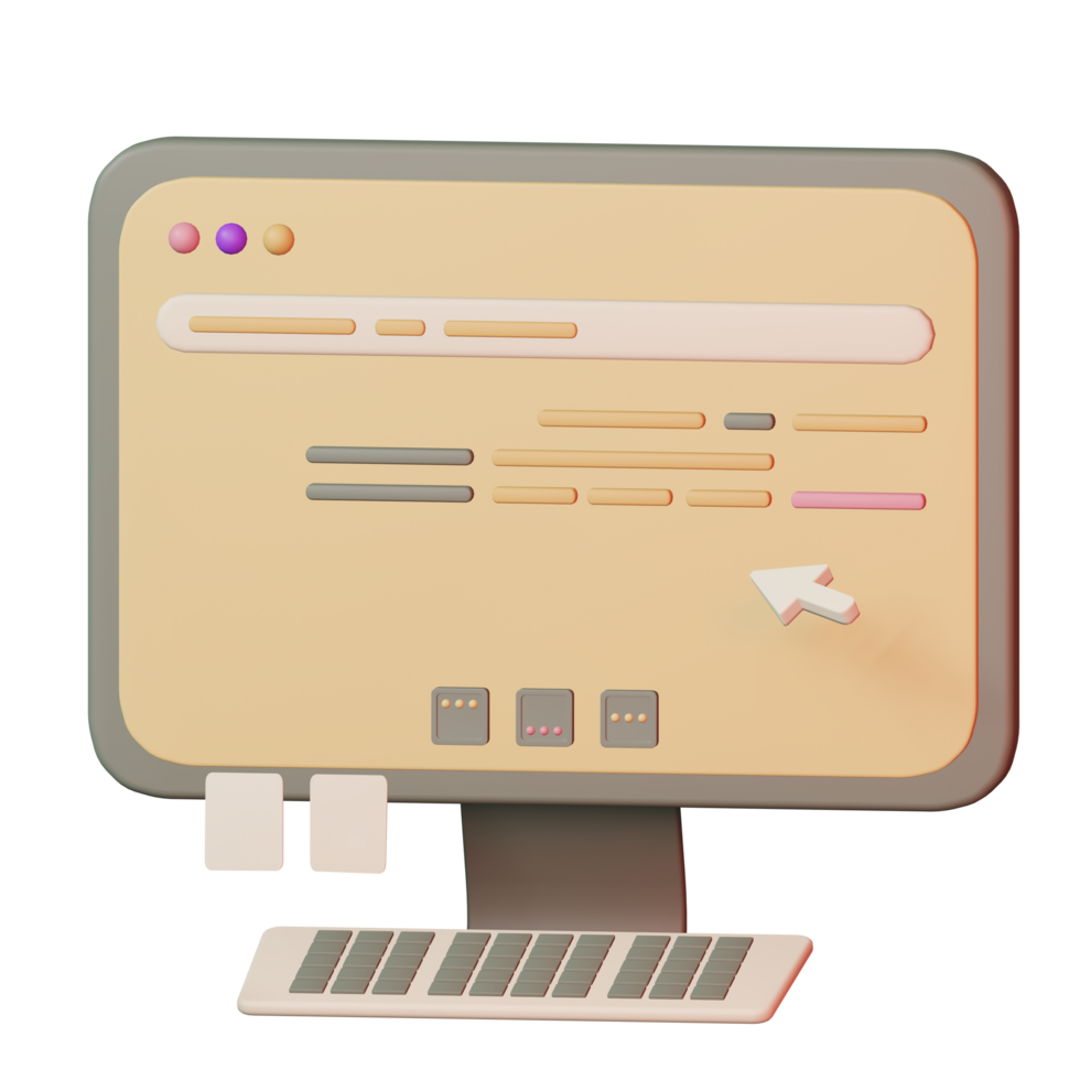 computer icon ilustration 3d rendering png