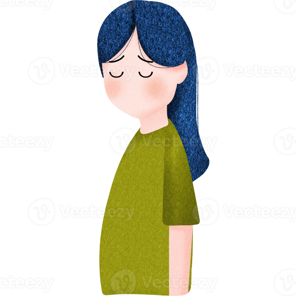 Cute girl  sad feeling png