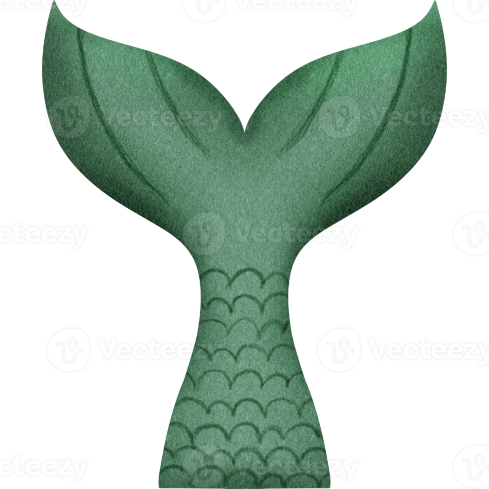Mermaid tail with green color png