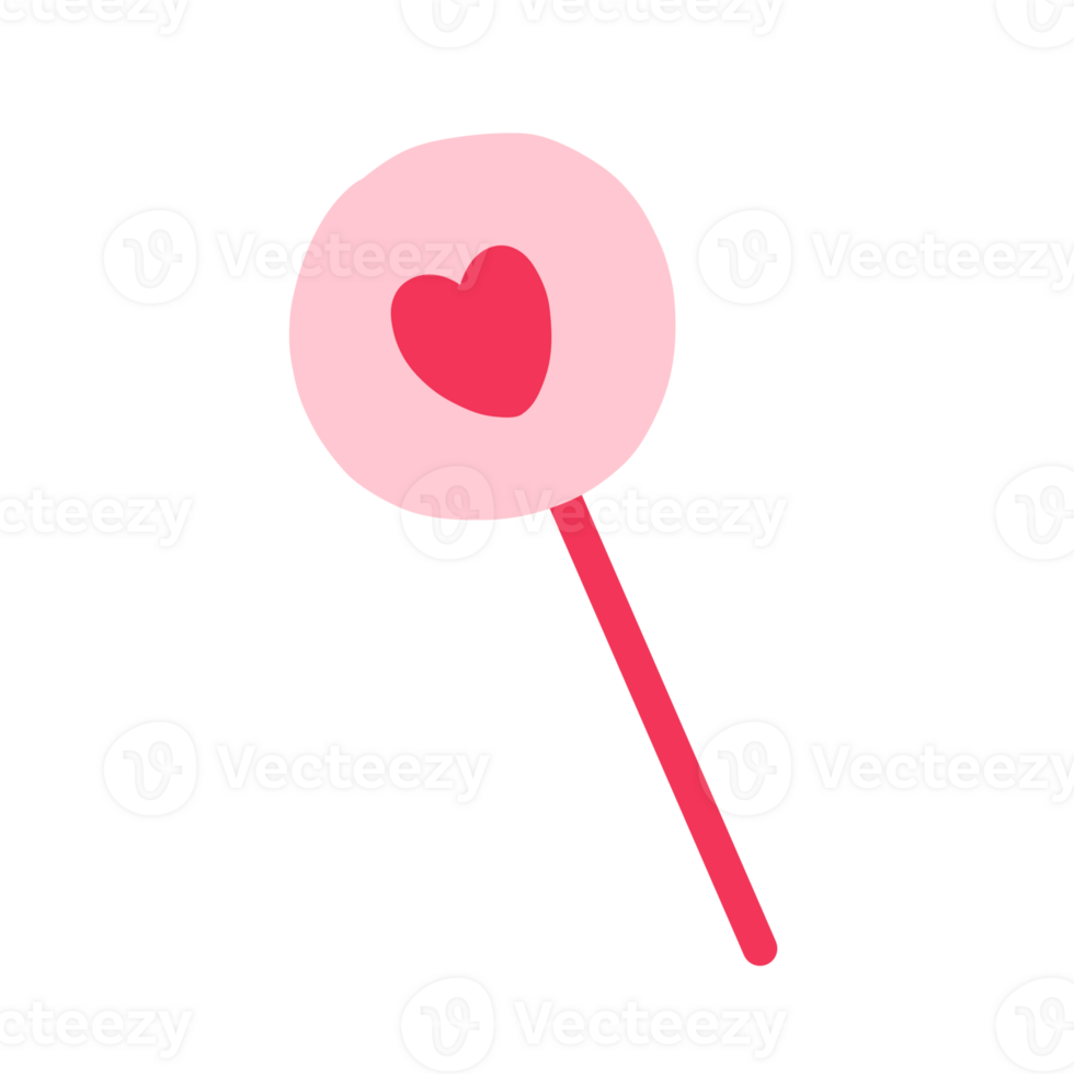 sweet vanilla pink heart shaped lollipop png