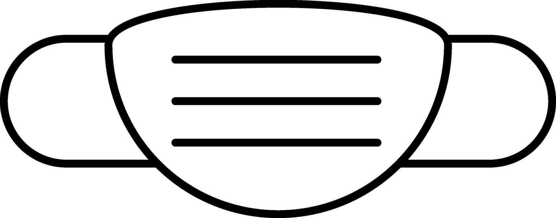 Black Outline Mask Icon on White Background. vector