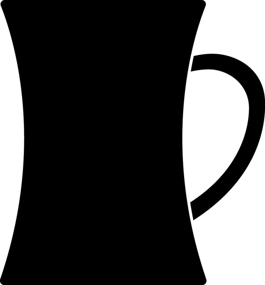 black and white Illustration of Cup Or Mug Icon in Flat Style. vector