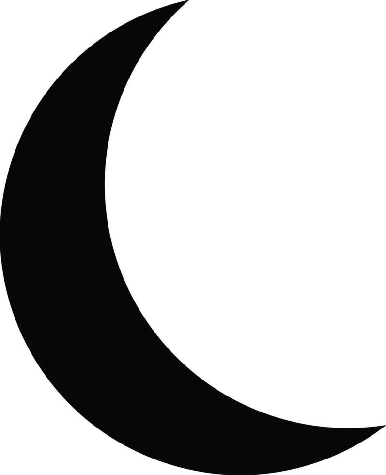 Isolated black half moon. vector