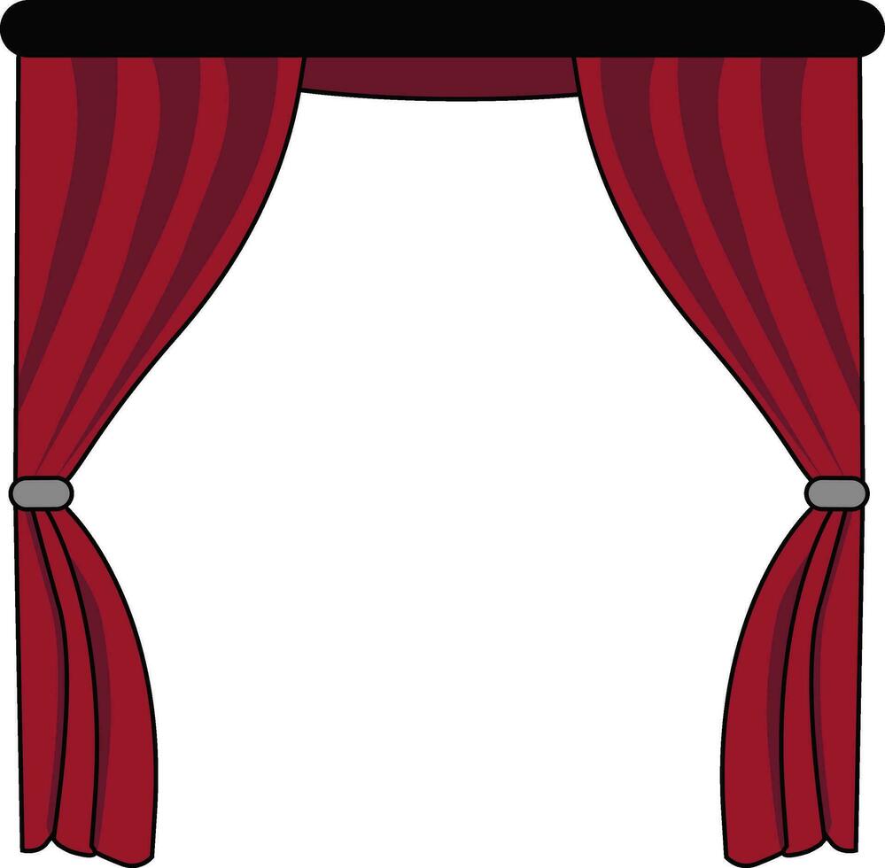 Illustration of red curtains. vector