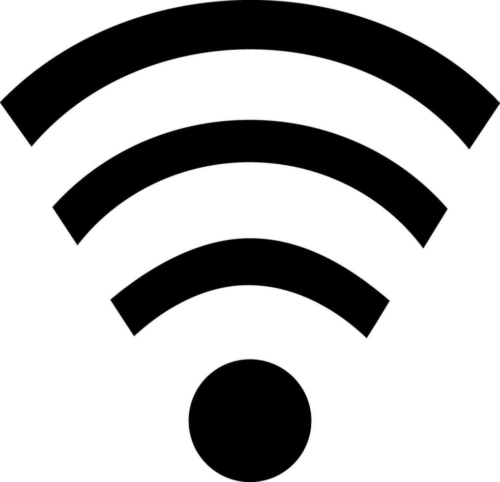 Silhouette style of wi-fi icon in isolated. vector