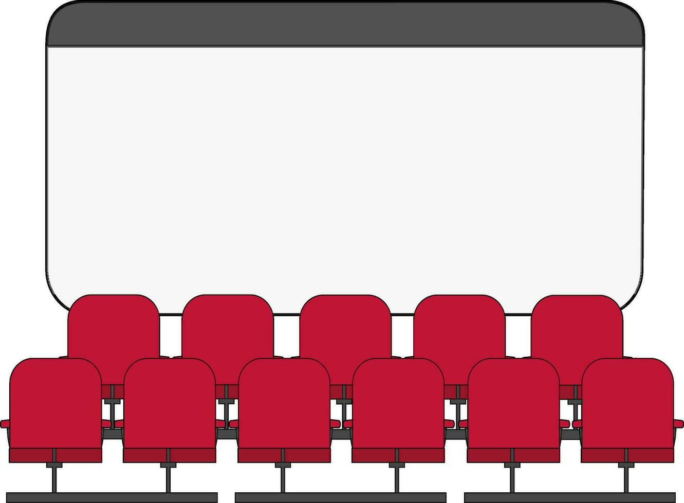 Illustration of movie theater interior. vector