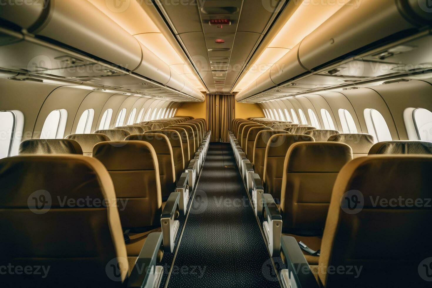 inside airplane profesional photography ai generated photo