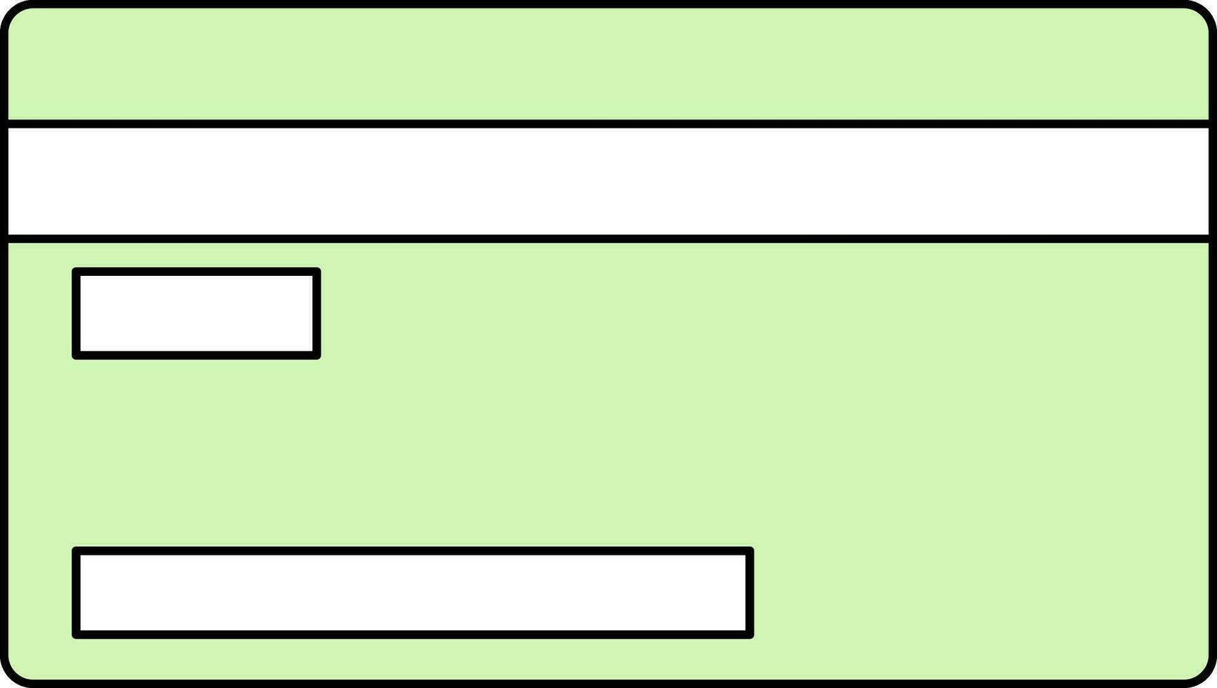 Payment Card Icon In Green And White Color. vector