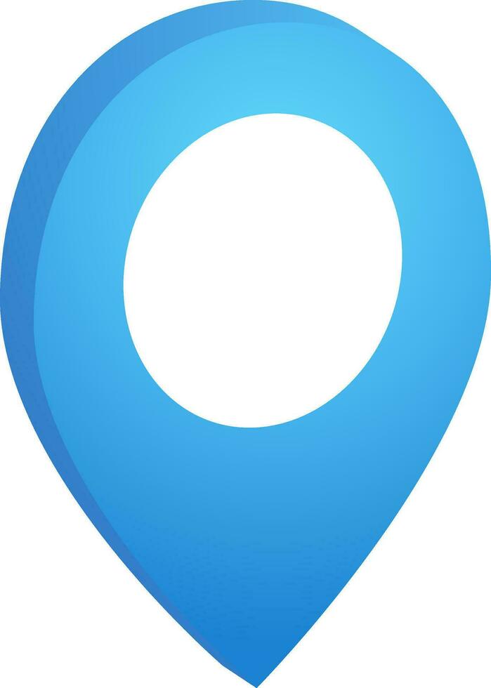 Sky blue color icon of map pin. vector