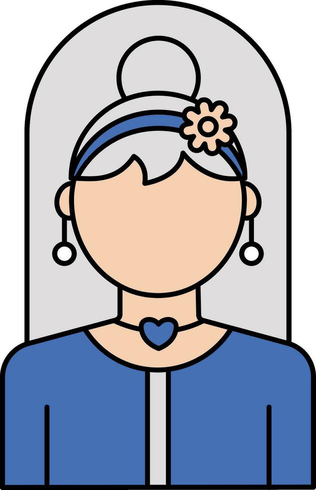 Faceless Bride Woman Icon In Flat Style. vector