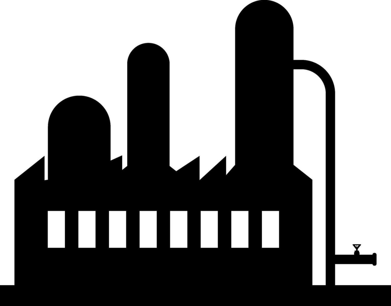 Factory in black and white color. vector