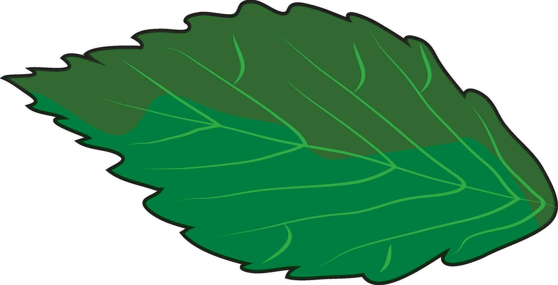 plano estilo verde hoja icono. vector