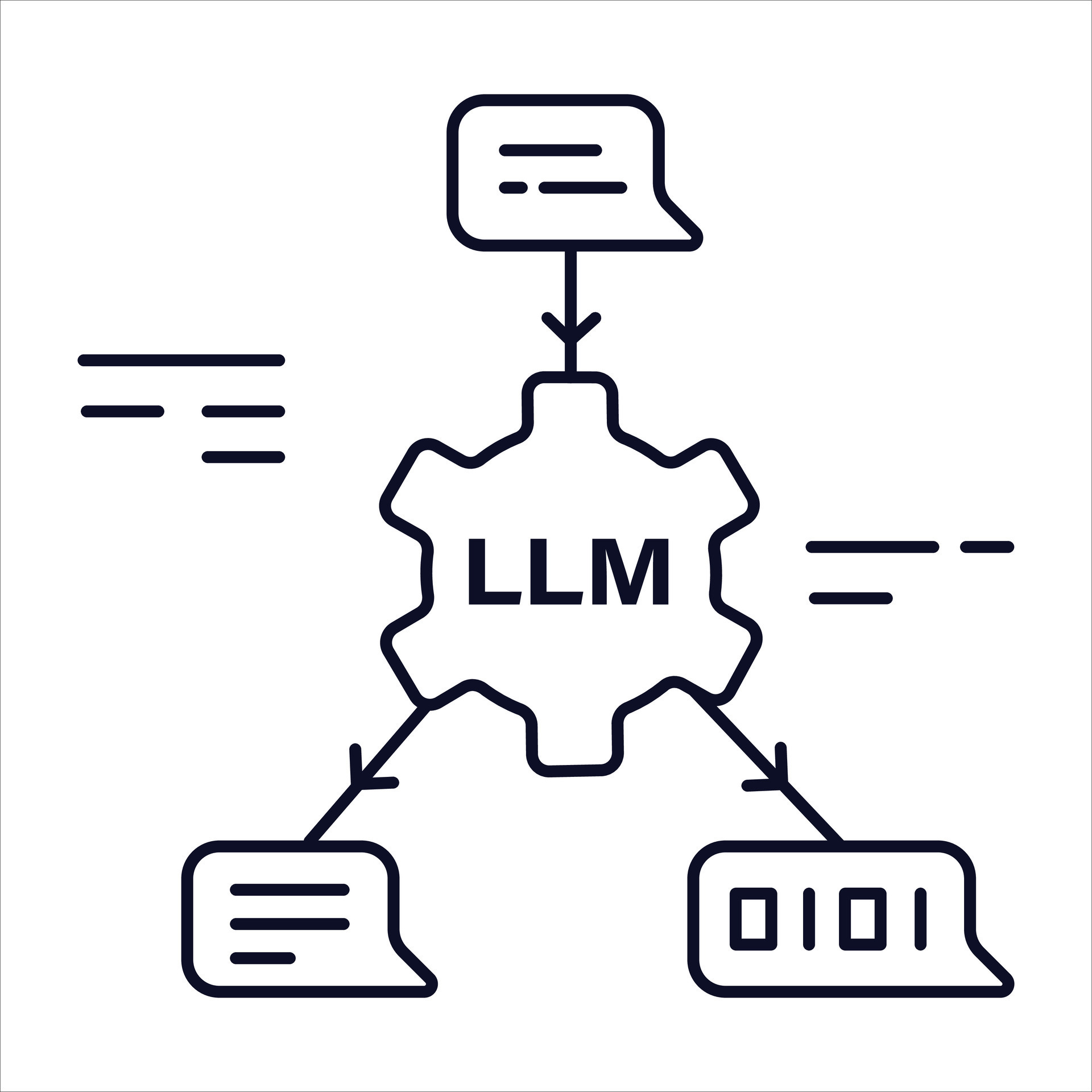 Large Language Model - Advanced Text Generation AI. Vector Editable ...