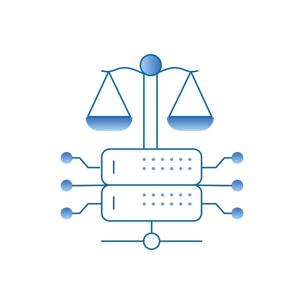Ethical data symbol, Data privacy icon, Responsible data usage symbol, Data governance and ethics icon, Fair data practices symbol, Transparent data icon, Ethical decision-making symbol. vector