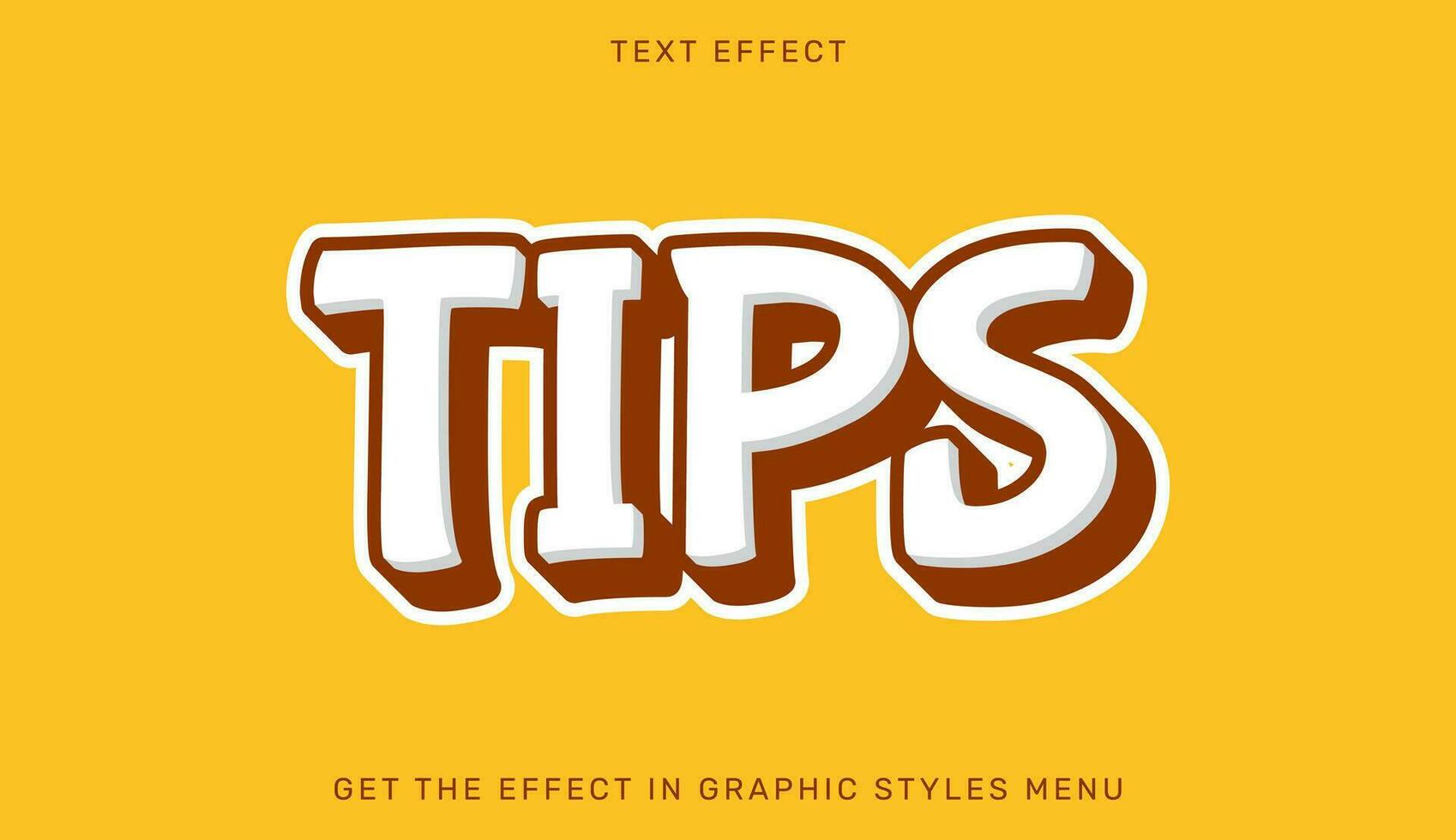 Tips editable text effect in 3d style. Text emblem for advertising, branding, business logo vector