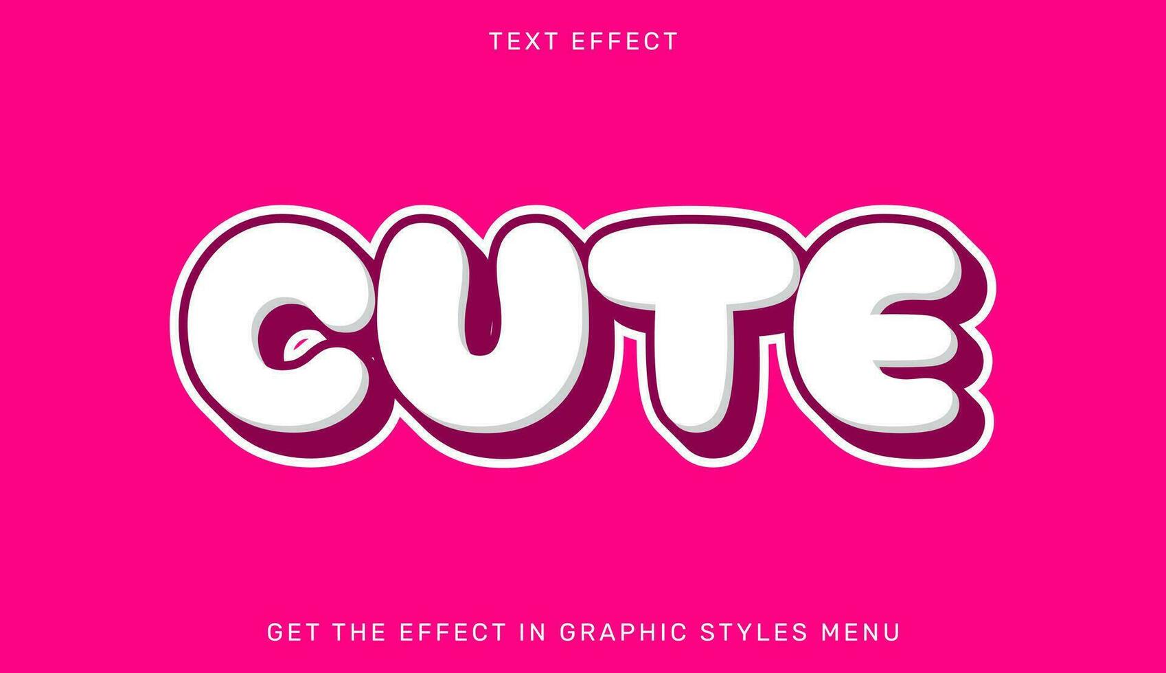 Cute editable text effect in 3d style. Text emblem for advertising, branding, business logo vector